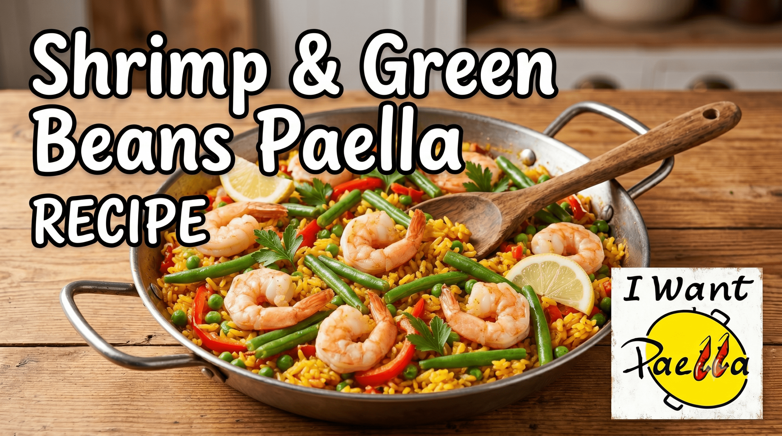 Shrimp & green beans paella